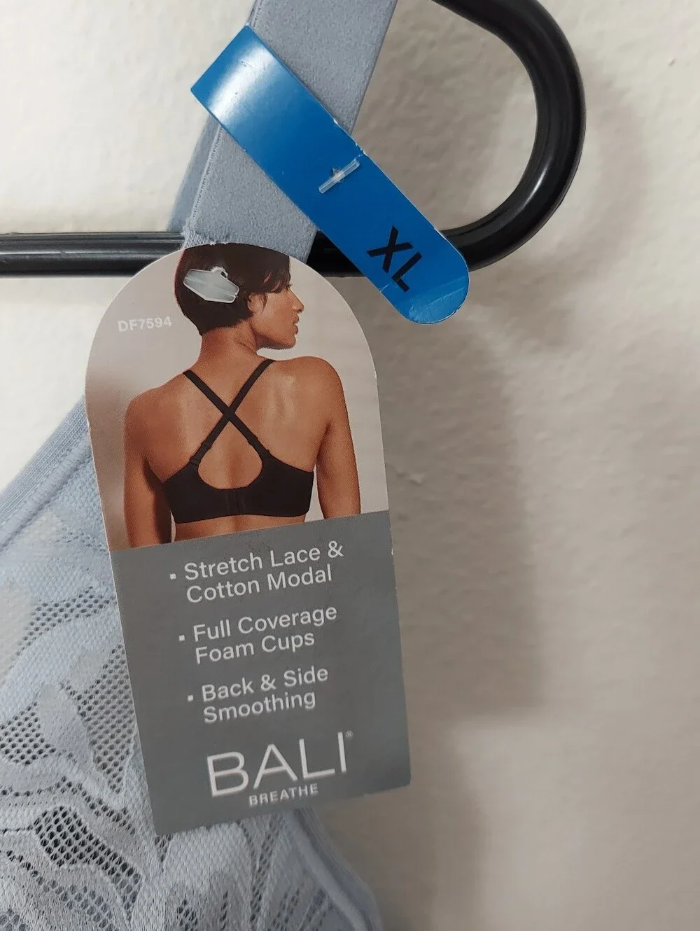 NWT Bali Breathe Pale Blue Lace Bra